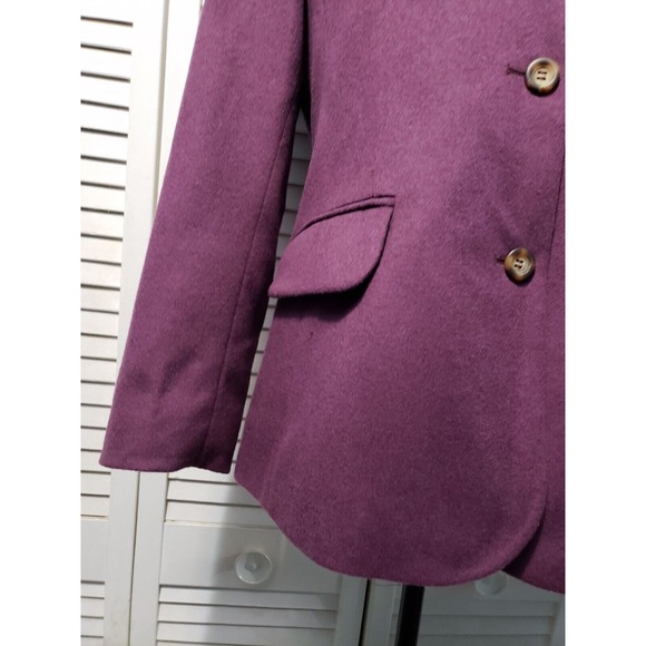 Vintage LL Bean Blazer Women's Size 8P Purple Wool Cashmere Blend Pockets Lined - Picture 10 of 14